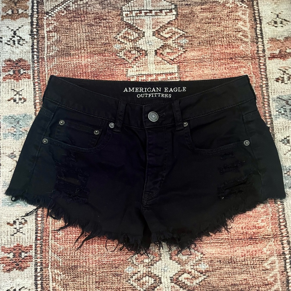 American Eagle Black High-Waisted Shorts
